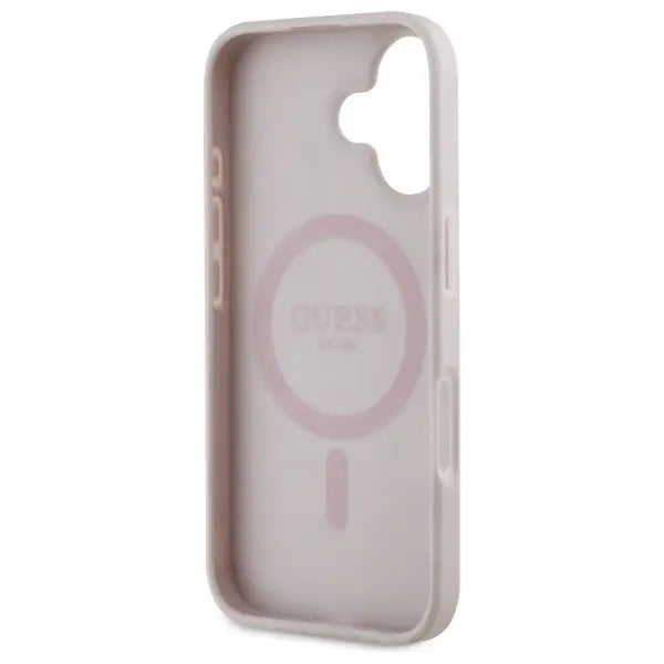 Guess GUHMP16SP4ROPEMCP iPhone 16 6.1’’ pink/pink hardcase 4G Flowers Print MagSafe - Cell phone cases