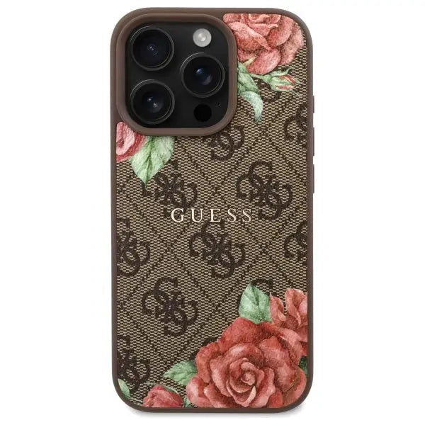Guess GUHMP16XP4ROPEMCW iPhone 16 Pro Max 6.9’’ brown/brown hardcase 4G Flowers Print MagSafe - Cell phone cases