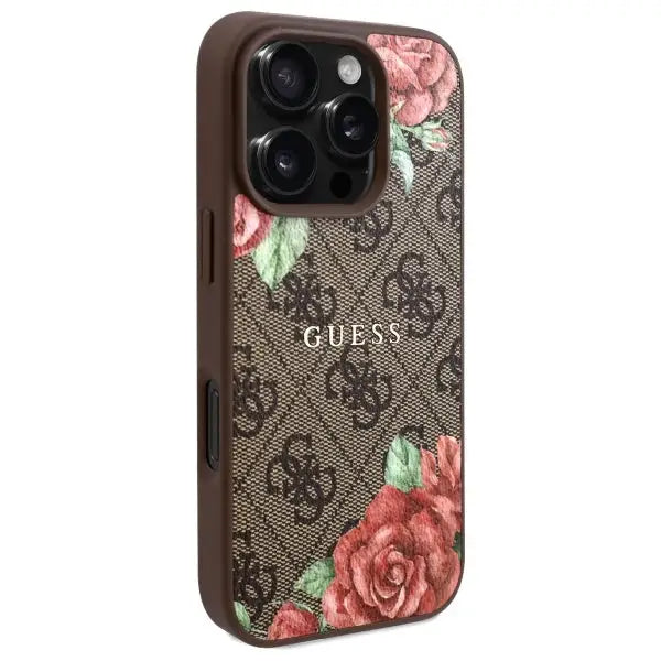 Guess GUHMP16XP4ROPEMCW iPhone 16 Pro Max 6.9’’ brown/brown hardcase 4G Flowers Print MagSafe - Cell phone cases