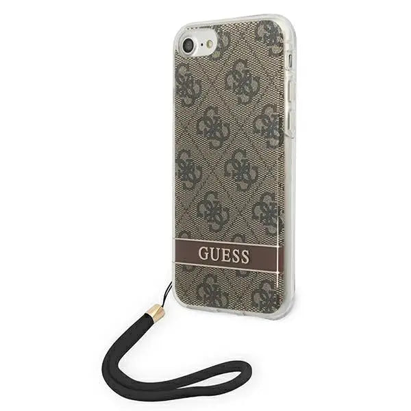 Guess GUOHCI8H4STW iPhone SE 2022 / SE 2020 / 7/ 8 brown/brown hardcase 4G Print Strap - Cell phone cases