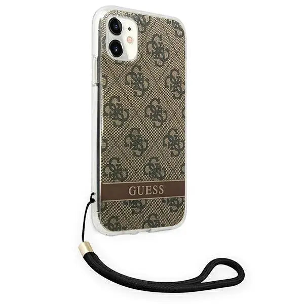 Guess GUOHCN61H4STW iPhone 11 brown/brown hardcase 4G Print Strap - Cell phone cases and covers<<<HurtelXML