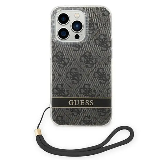 Guess GUOHCP14LH4STK iPhone 14 Pro 6.1 ’black / black hardcase 4G Print Strap - Cell phone cases and covers<<<HurtelXML