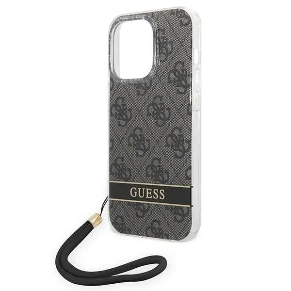 Guess GUOHCP14LH4STK iPhone 14 Pro 6.1 ’black / black hardcase 4G Print Strap - Cell phone cases and covers<<<HurtelXML
