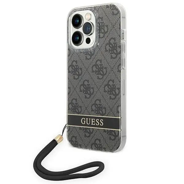 Guess GUOHCP14LH4STK iPhone 14 Pro 6.1 ’black / black hardcase 4G Print Strap - Cell phone cases and covers<<<HurtelXML
