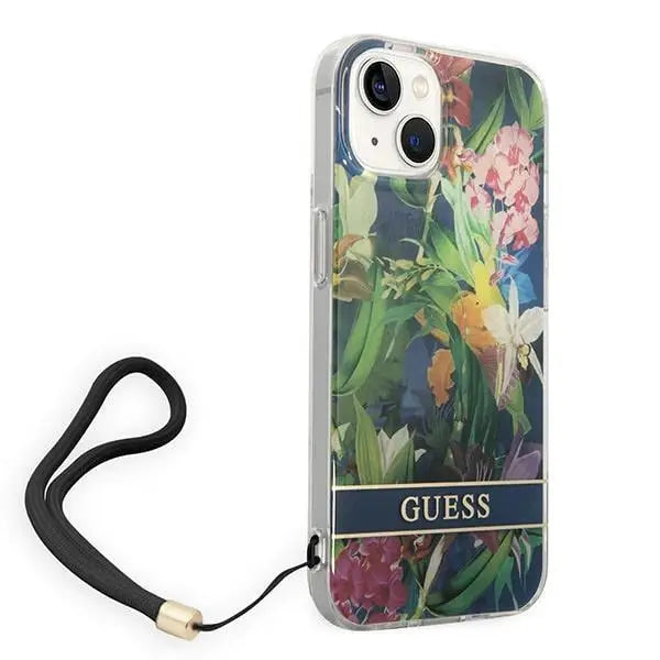 Guess GUOHCP14MHFLSB iPhone 14 Plus 6.7 ’blue / blue hardcase Flower Strap - Cell phone cases and covers<<<HurtelXML
