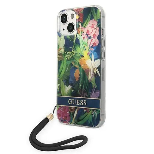 Guess GUOHCP14SHFLSB iPhone 14 6.1 ’blue / blue hardcase Flower Strap - Cell phone cases and covers<<<HurtelXML