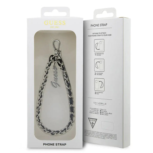 Guess GUSTSASSK Phone Strap black/black Chain Metal Logo Charm - Other cell phone equipment<<<HurtelXML