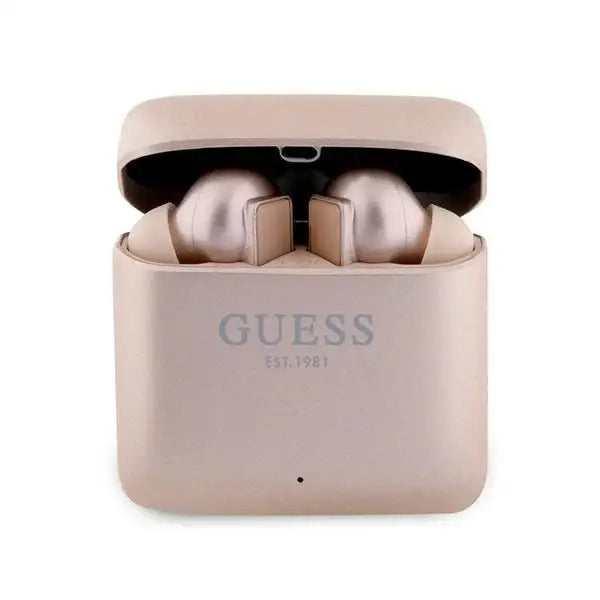 Guess GUTWSSU20ALEGP TWS Bluetooth Earphones + Dock Rose Gold/Rose Gold Printed Logo - Headphones