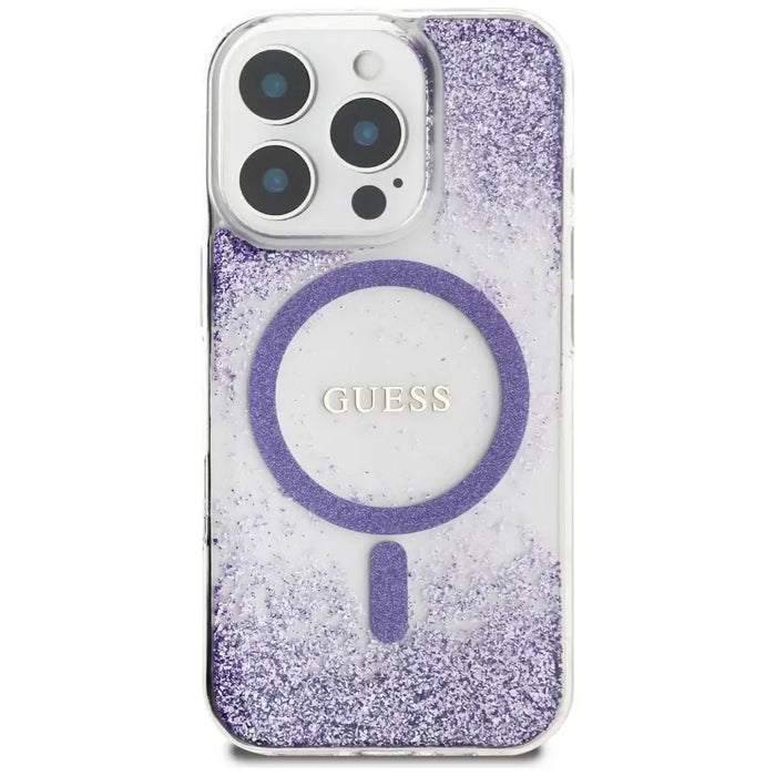 Guess HC Resin Bottom Glitter MagSafe case for iPhone 16 Pro Max - purple - Cell phone cases and covers<<<HurtelXML