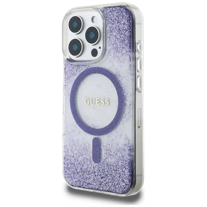Guess HC Resin Bottom Glitter MagSafe case for iPhone 16 Pro Max - purple - Cell phone cases and covers<<<HurtelXML