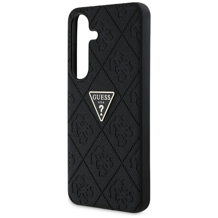 Guess Hot Stamp 4G Pattern Triangle Metal Logo case for Samsung Galaxy S25 - black - Cell phone cases