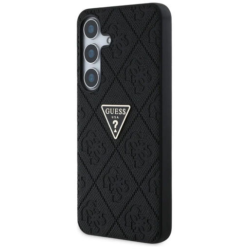 Guess Hot Stamp 4G Pattern Triangle Metal Logo case for Samsung Galaxy S25 - black - Cell phone cases