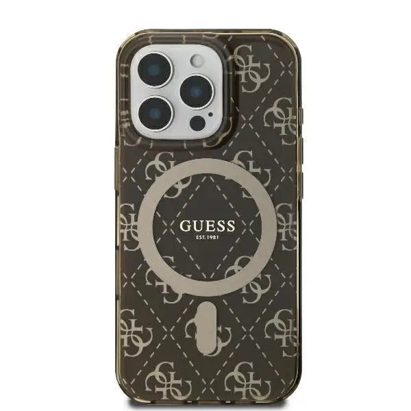 Guess IML 4G Background MagSafe Case for iPhone 16 Pro Max - Brown - Cell phone cases and covers<<<HurtelXML