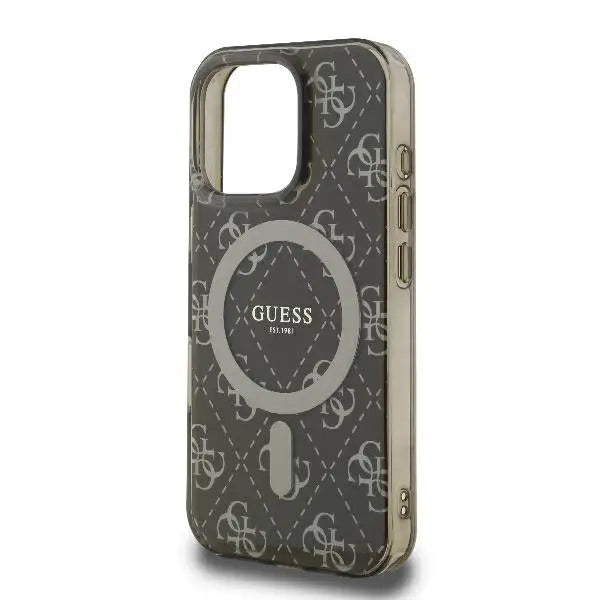 Guess IML 4G Background MagSafe Case for iPhone 16 Pro Max - Brown - Cell phone cases and covers<<<HurtelXML