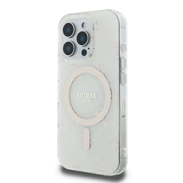 Guess IML 4G Background MagSafe iPhone 16 Pro Case - White - Cell phone cases and covers<<<HurtelXML