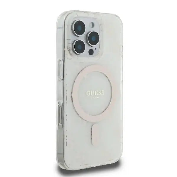 Guess IML 4G Background MagSafe iPhone 16 Pro Case - White - Cell phone cases and covers<<<HurtelXML