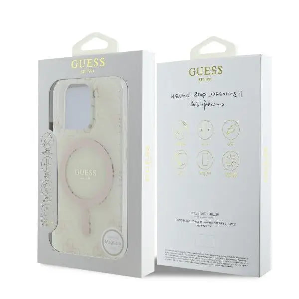 Guess IML 4G Background MagSafe iPhone 16 Pro Case - White - Cell phone cases and covers<<<HurtelXML
