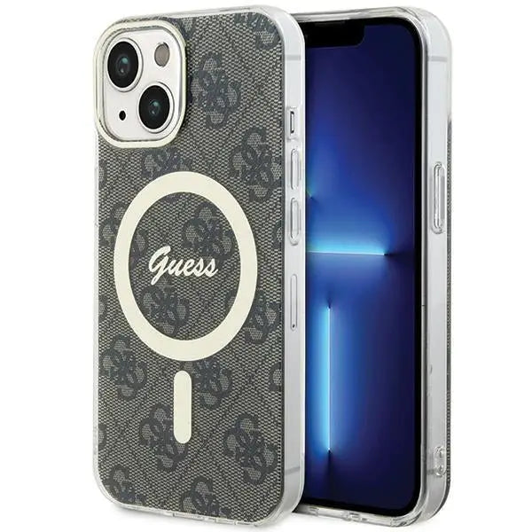 Guess IML 4G MagSafe case for iPhone 15 - brown - Cell phone cases and covers<<<HurtelXML
