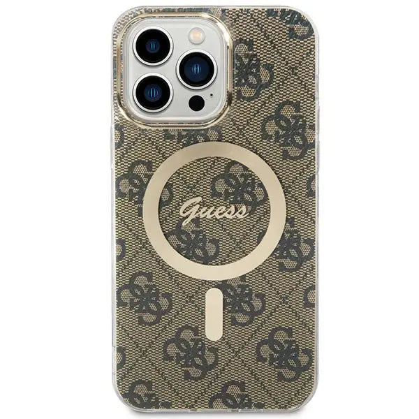 Guess IML 4G MagSafe Case for iPhone 15 Pro Max - Brown - Cell phone cases and covers<<<HurtelXML