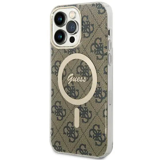 Guess IML 4G MagSafe Case for iPhone 15 Pro Max - Brown - Cell phone cases and covers<<<HurtelXML