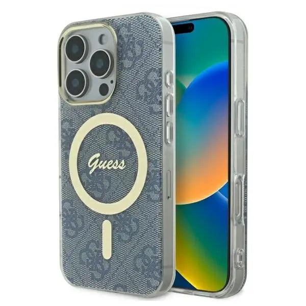 Guess IML 4G MagSafe Case for iPhone 16 Pro Max - Blue - Cell phone cases and covers<<<HurtelXML