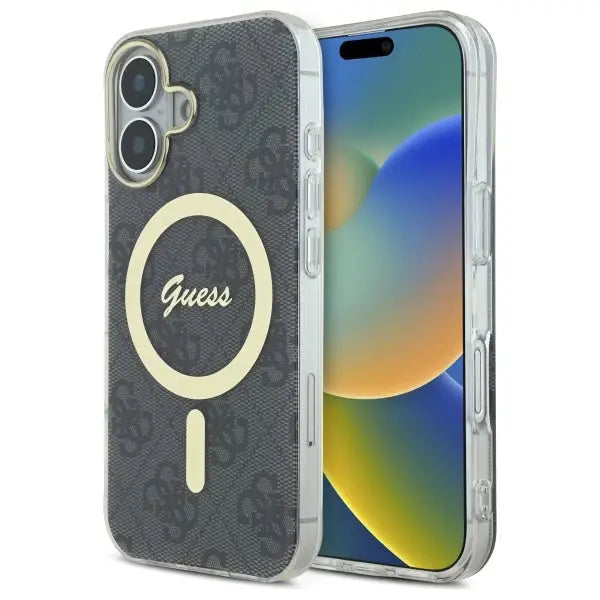 Guess IML 4G MagSafe iPhone 16 Case - Black - Cell phone cases and covers<<<HurtelXML