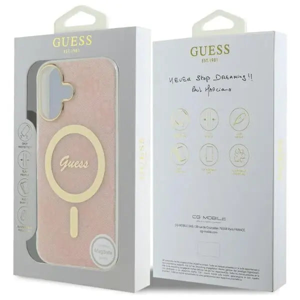 Guess IML 4G MagSafe iPhone 16 Plus Case - Pink - Cell phone cases and covers<<<HurtelXML
