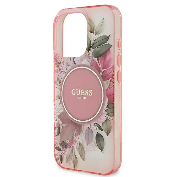 Guess IML Flower & Tonal Circle MagSafe iPhone 16 Pro Max Case - Pink - Cell phone cases and covers<<<HurtelXML