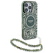 Guess IML Flowers Allover Electro With Pearl Strap MagSafe case for iPhone 16 Pro Max - green - Cell phone cases