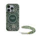 Guess IML Flowers Allover Electro With Pearl Strap MagSafe case for iPhone 16 Pro - green - Cell phone cases