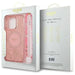 Guess IML Flowers Allover Electro With Pearl Strap MagSafe case for iPhone 16 Pro - pink - Cell phone cases