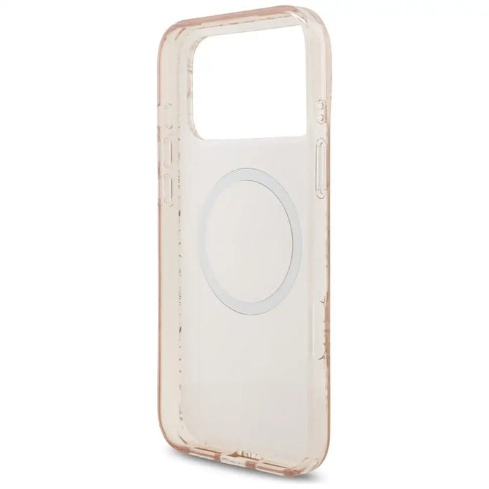 Guess IML Flowers Electro Pearl Strap MagSafe Case for iPhone 17 Pro Max - Pink - Cell phone cases