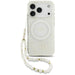 Guess IML Flowers Electro Pearl Strap MagSafe Case for iPhone 17 Pro - White - Cell phone cases and covers<<<HurtelXML