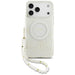 Guess IML Flowers Electro Pearl Strap MagSafe Case for iPhone 17 Pro Max - White - Cell phone cases