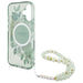 Guess IML Flowers With Pearl Strap MagSafe case for iPhone 16 Plus - green - Cell phone cases and covers<<<HurtelXML