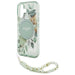Guess IML Flowers With Pearl Strap MagSafe case for iPhone 16 Plus - green - Cell phone cases and covers<<<HurtelXML