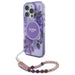 Guess IML Flowers With Pearl Strap MagSafe case for iPhone 16 Pro Max - purple - Cell phone cases and covers<<<HurtelXML