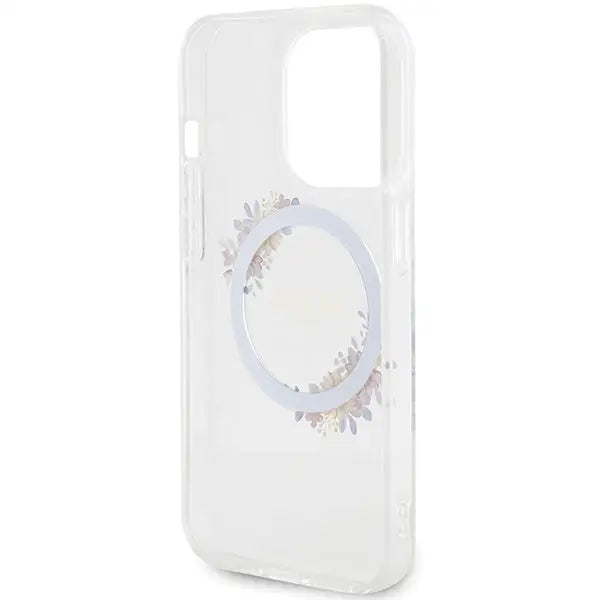 Guess IML Flowers Wreatch MagSafe iPhone 15 Pro Max Case - Clear - Cell phone cases and covers<<<HurtelXML