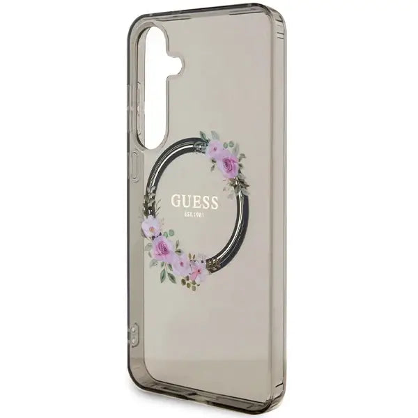 Guess IML Flowers Wreath MagSafe case for Samsung Galaxy S24+ - black - Cell phone cases and covers<<<HurtelXML
