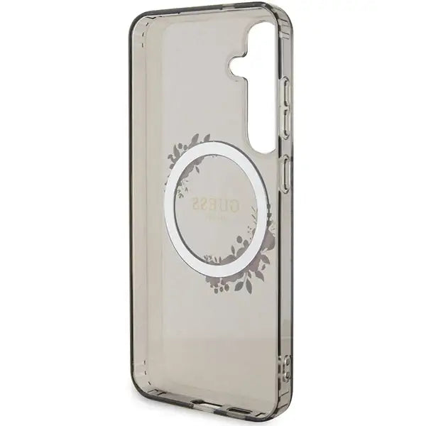 Guess IML Flowers Wreath MagSafe case for Samsung Galaxy S24+ - black - Cell phone cases and covers<<<HurtelXML