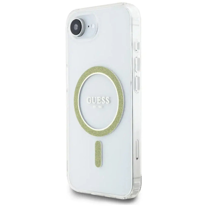 Guess IML Glitter Circle MagSafe iPhone 16e Case - Clear - Cell phone cases and covers<<<HurtelXML