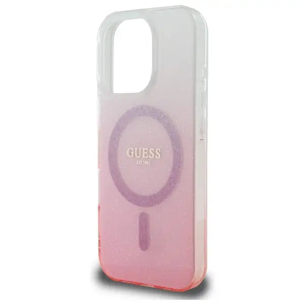 Guess IML Glitter Gradient MagSafe Case for iPhone 16 Pro - Pink - Cell phone cases and covers<<<HurtelXML