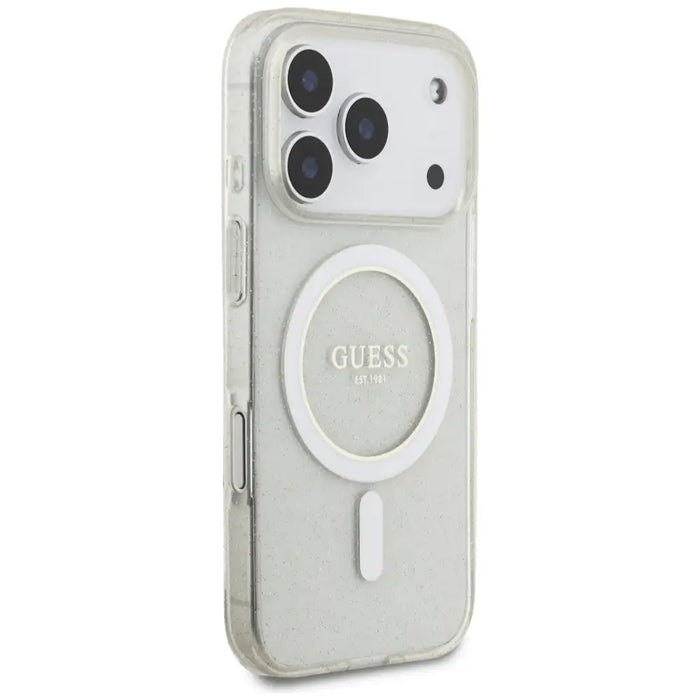 Guess IML Glitter Pearl Strap MagSafe Case for iPhone 17 Pro - Transparent - Cell phone cases and covers<<<HurtelXML