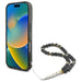 Guess IML Glitter With Pearl Strap MagSafe Case for iPhone 16 Pro Max - Black - Cell phone cases and covers<<<HurtelXML