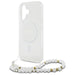 Guess IML Glitter With Pearl Strap MagSafe iPhone 16 Plus Case - Clear - Cell phone cases and covers<<<HurtelXML