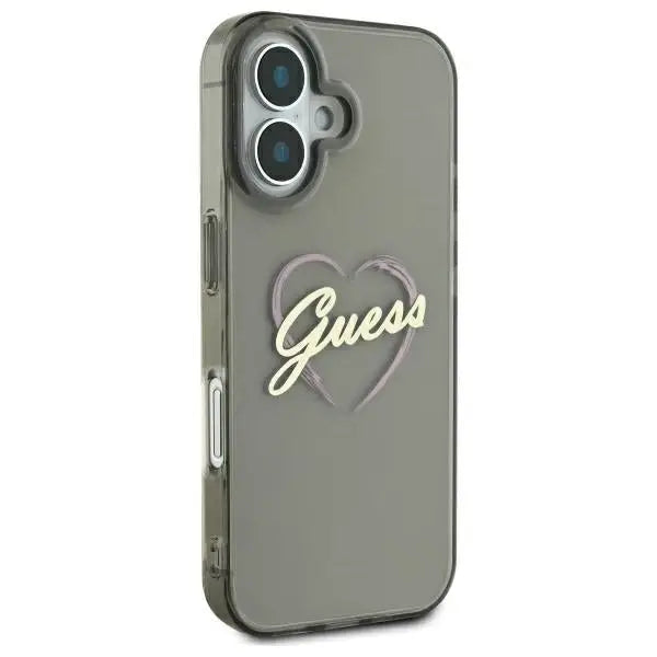 Guess IML Heart Case for iPhone 16 Plus - Black - Cell phone cases and covers<<<HurtelXML