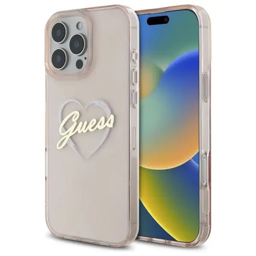 Guess IML Heart Case for iPhone 16 Pro - Pink - Cell phone cases and covers<<<HurtelXML