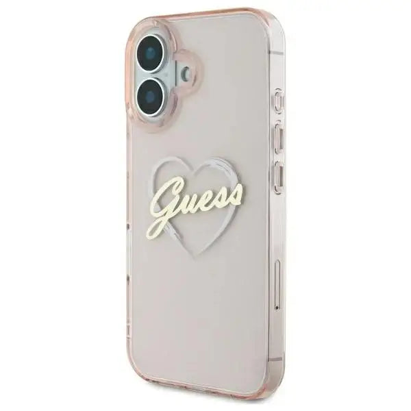 Guess IML Heart iPhone 16 Case - Pink - Cell phone cases and covers<<<HurtelXML