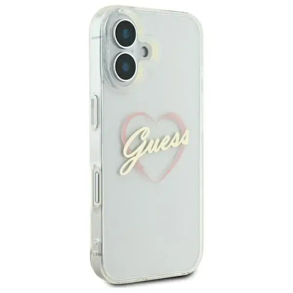Guess IML Heart iPhone 16 Case - Transparent - Cell phone cases and covers<<<HurtelXML