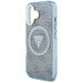 Guess IML Metal Glitter 4G Circle Triangle MagSafe Case for iPhone 16 - Blue - Cell phone cases and covers<<<HurtelXML